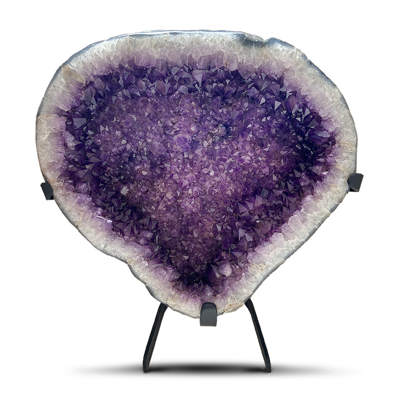Amethyst Geode Heart (with stand)